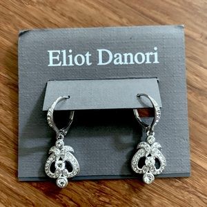 NWT Eliot Danori Silver-Tone Cubic Zirconia Crystal Drop Earrings